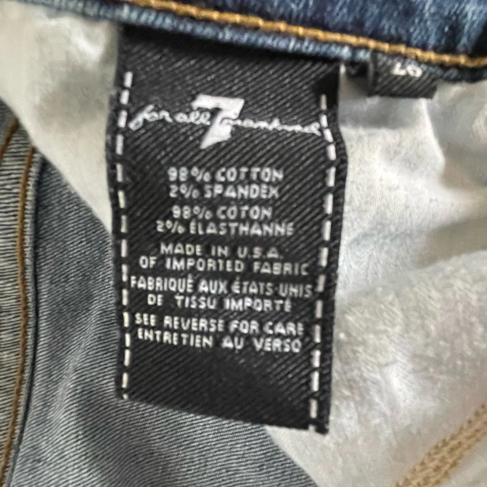 7 For All Mankind Distressed Skinny Jeans – Size 28, Medium Wash - Picture 5 of 5